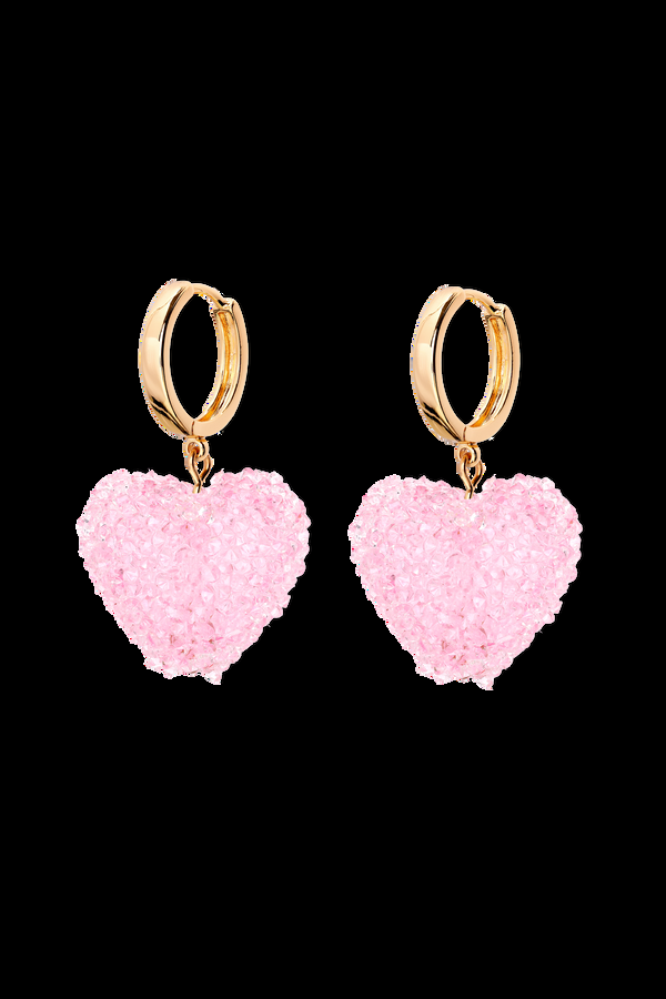 crystal haze Jelly Heart Hoops - Baby Pink