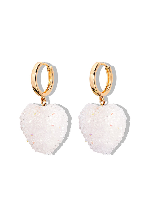 Crystal Haze Jelly Heart Hoops - Gold - Cloud