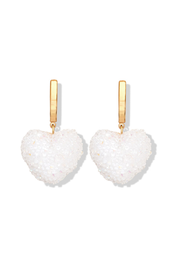 crystal haze Jelly Heart Hoops - Gold - Cloud