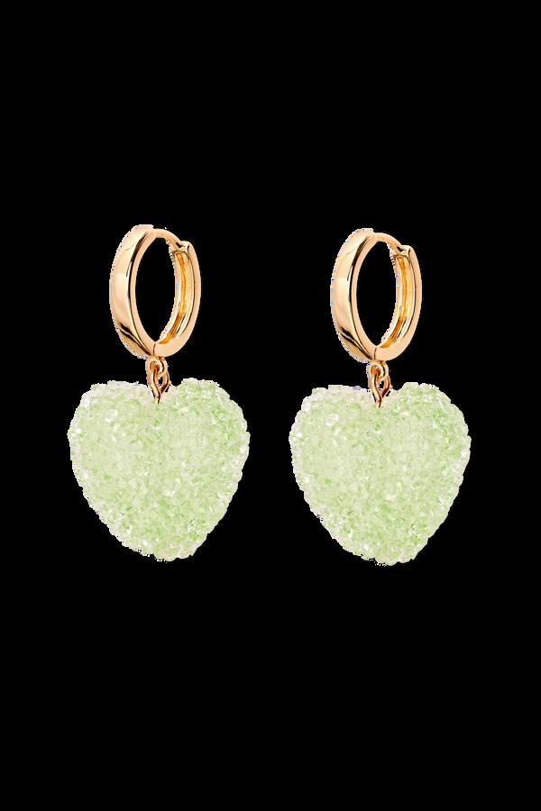 crystal haze Jelly Heart Hoops - Pistachio