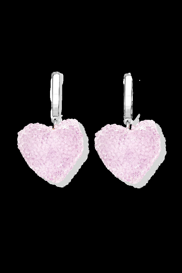 crystal haze Jelly Heart Hoops - Silver - Tutti Frutti