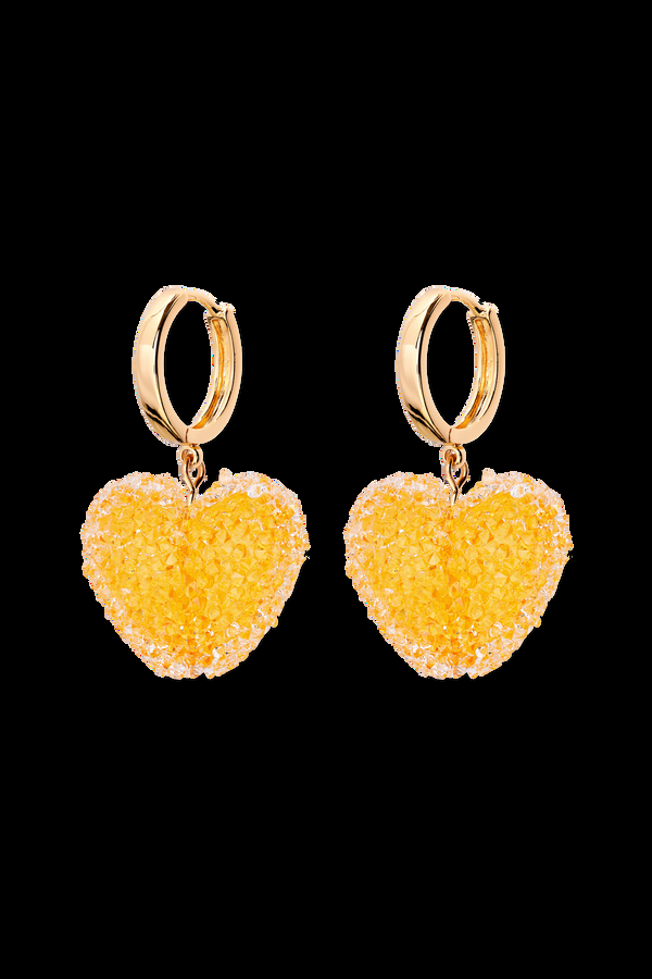 crystal haze Jelly Heart Hoops - Sunshine Orange