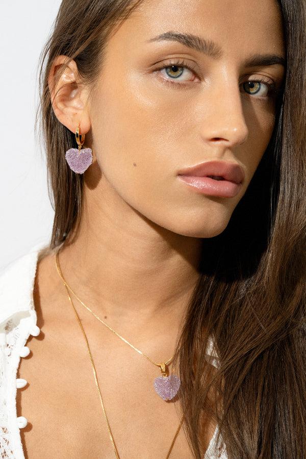 Crystal Haze Jelly Heart Hoops - Tuttifrutti