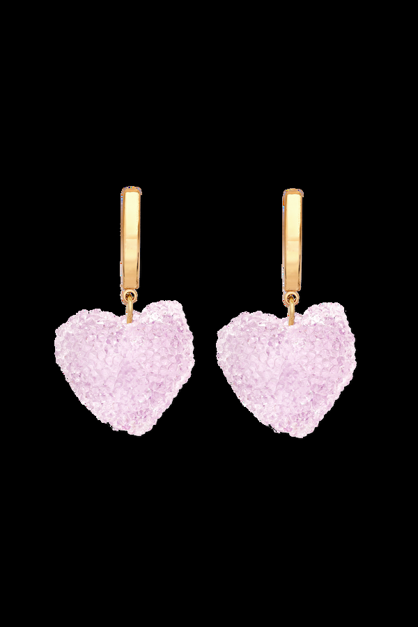 Crystal Haze Jelly Heart Hoops - Tuttifrutti