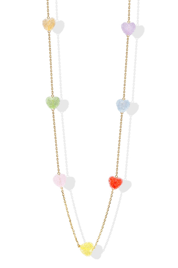 Crystal Haze Jelly Heart Layering Necklace