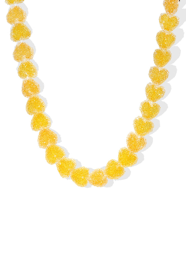 crystal haze Jelly Heart Necklace - Sunshine Orange