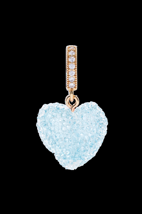 Crystal Haze Jelly Heart - Pave Connector - Baby Blue