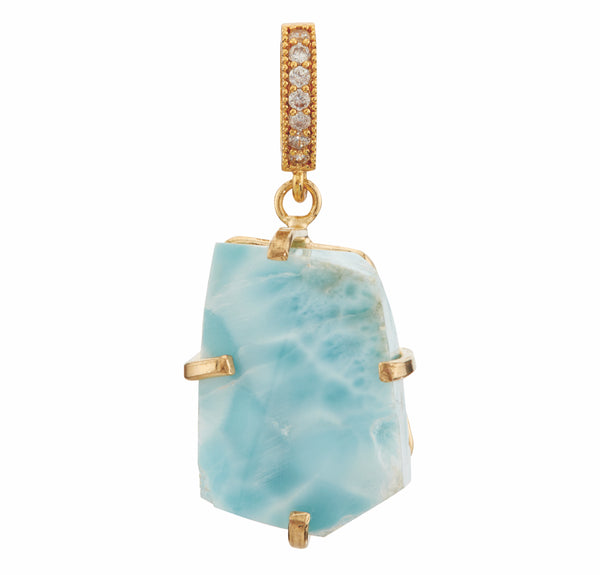 Crystal Haze Larimar - Pave Connector