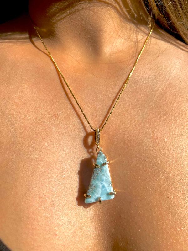 Crystal Haze Larimar - Pave Connector