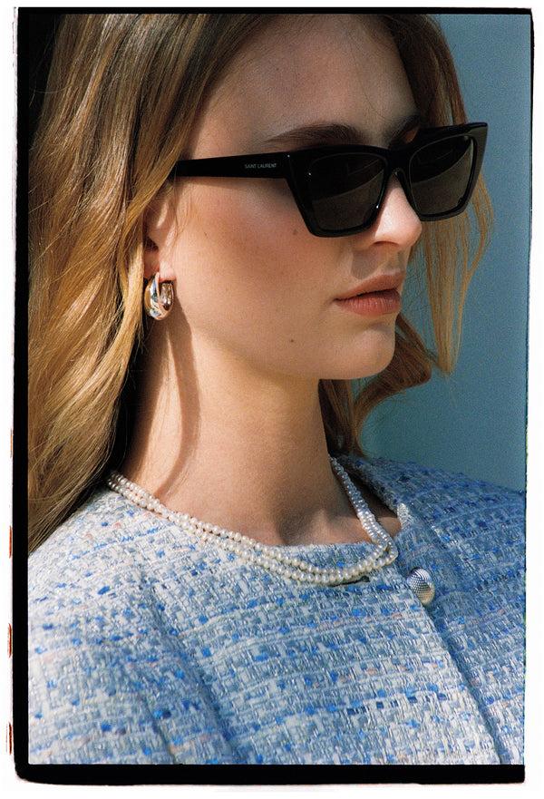 Crystal Haze Marina Bay Hoops - Silver
