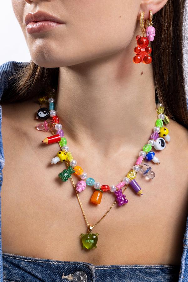 Crystal Haze Mega Nostalgia Bear Hoop - Jelly Red