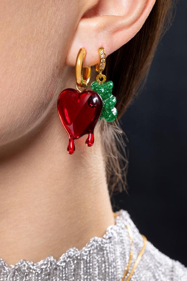 Crystal Haze Melting Heart Hoops
