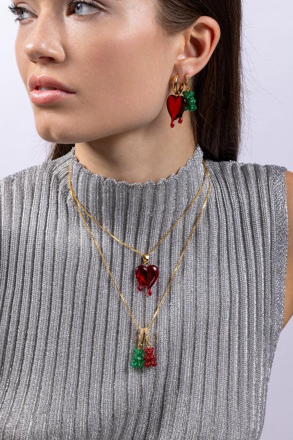 Crystal Haze Melting Heart Hoops