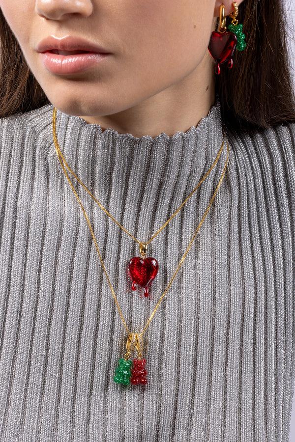 Crystal Haze Melting Heart Hoops