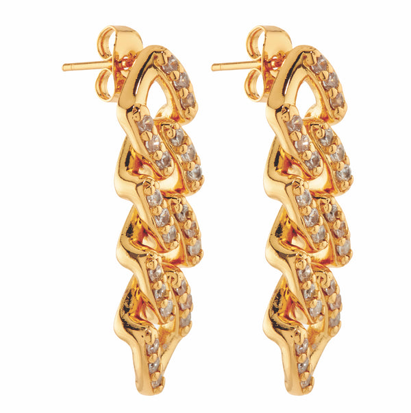 Crystal Haze Mexican Chain Drop Earrings