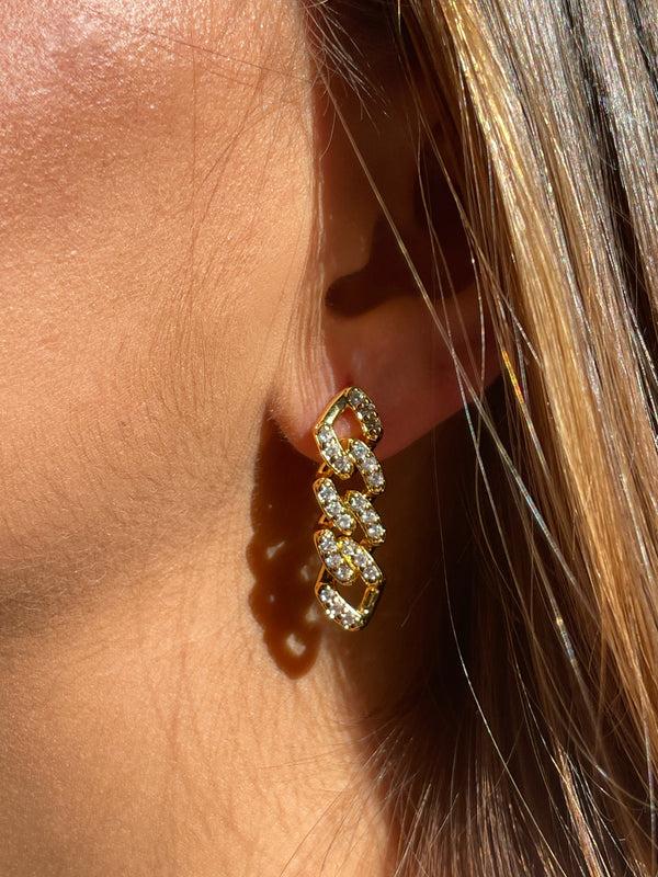 Crystal Haze Mexican Chain Drop Earrings
