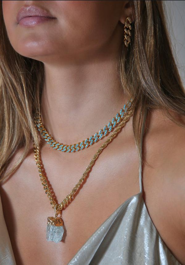Crystal Haze Mexican Chain Drop Earrings