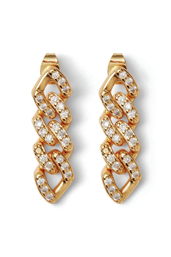 crystal haze Mexican chain drop earrings