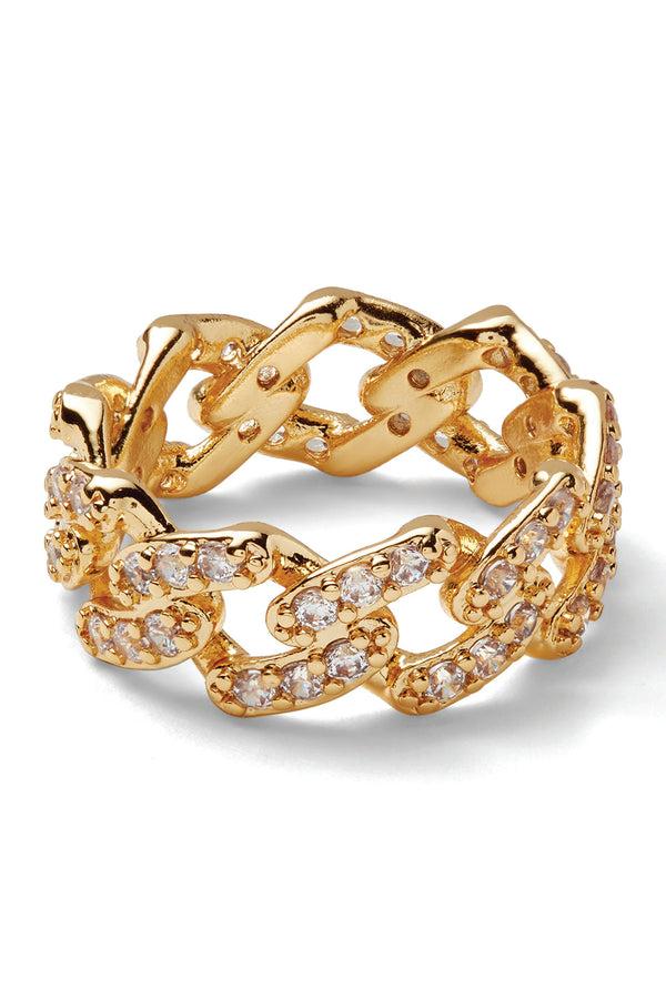crystal haze Mexican chain ring - Clear