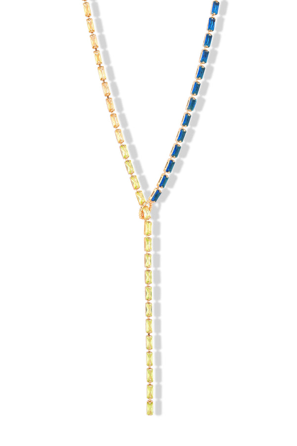 crystal haze Mini Baguette Chakra Lariat