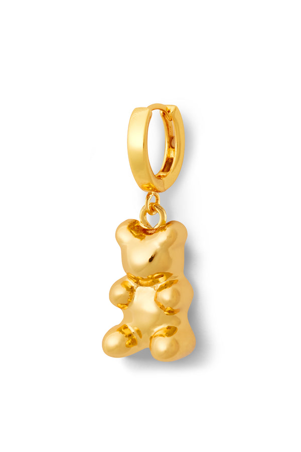crystal haze Mini Nostalgia bear hoop - Golden