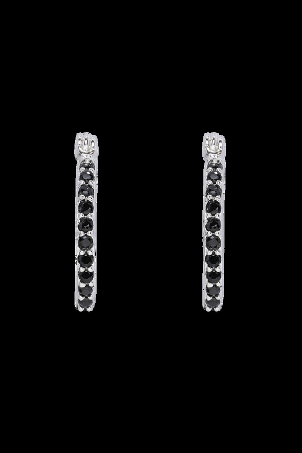 Crystal Haze Mini Serena Hoops - Black