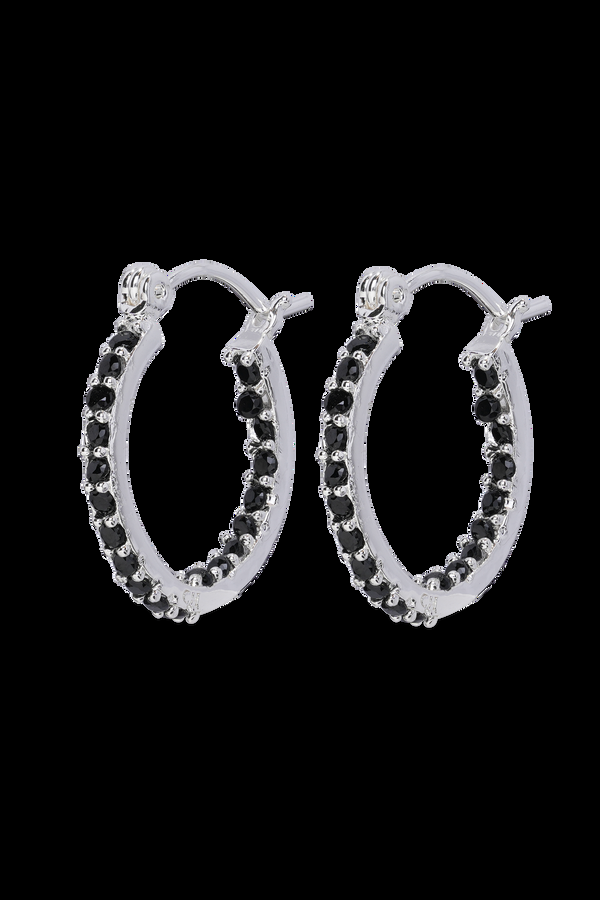 crystal haze Mini Serena Hoops - Black
