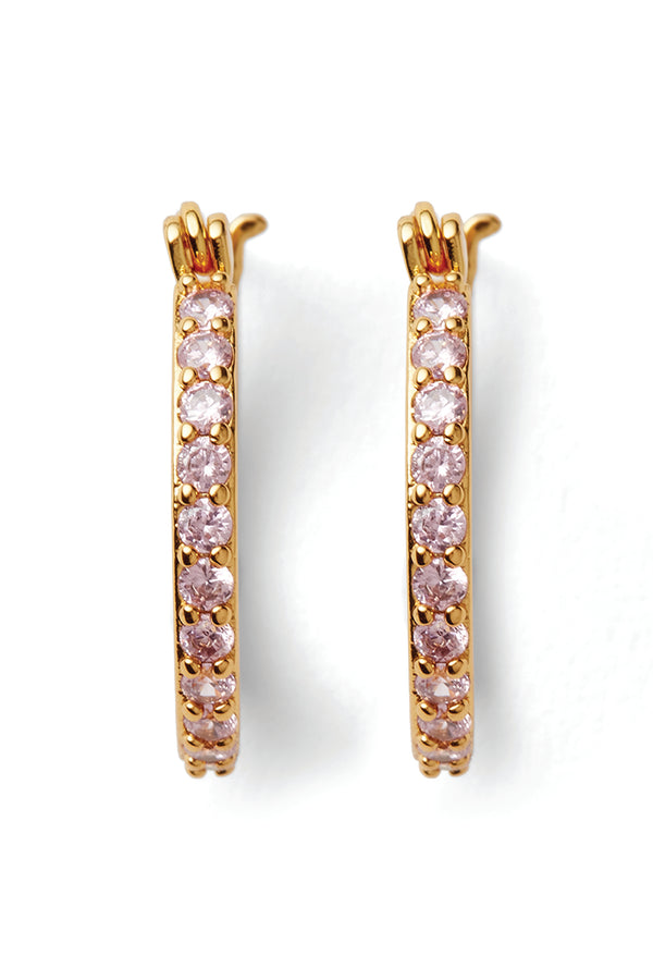 Crystal Haze Mini Serena Hoops - Bubblegum Pink