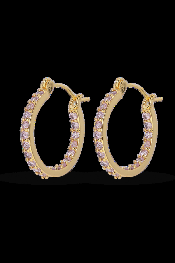 crystal haze Mini Serena Hoops - Bubblegum pink