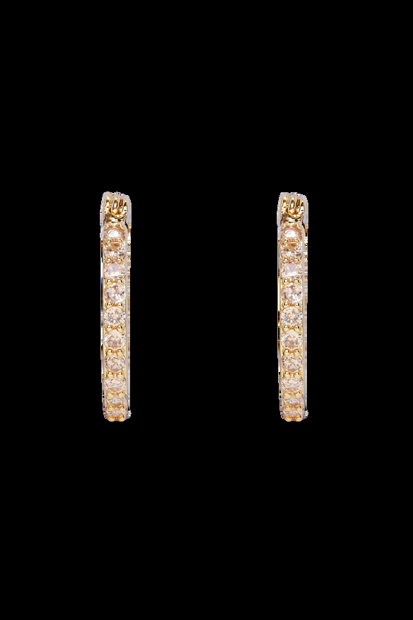 Crystal Haze Mini Serena Hoops - Champagne
