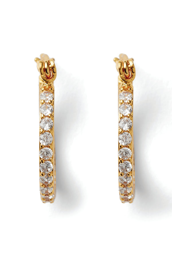 Crystal Haze Mini Serena Hoops - Clear