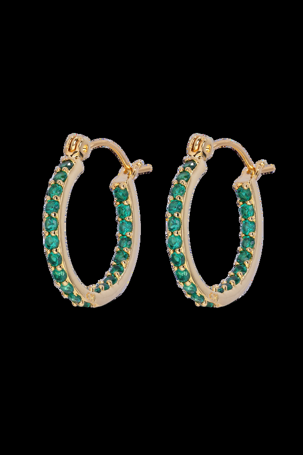 crystal haze Mini Serena Hoops - Emerald