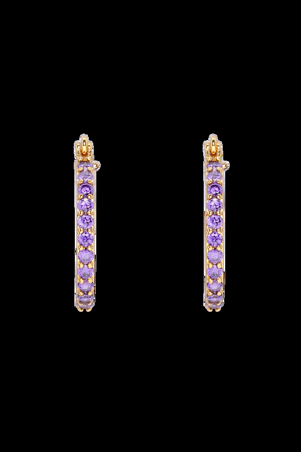 Crystal Haze Mini Serena Hoops - Lavender