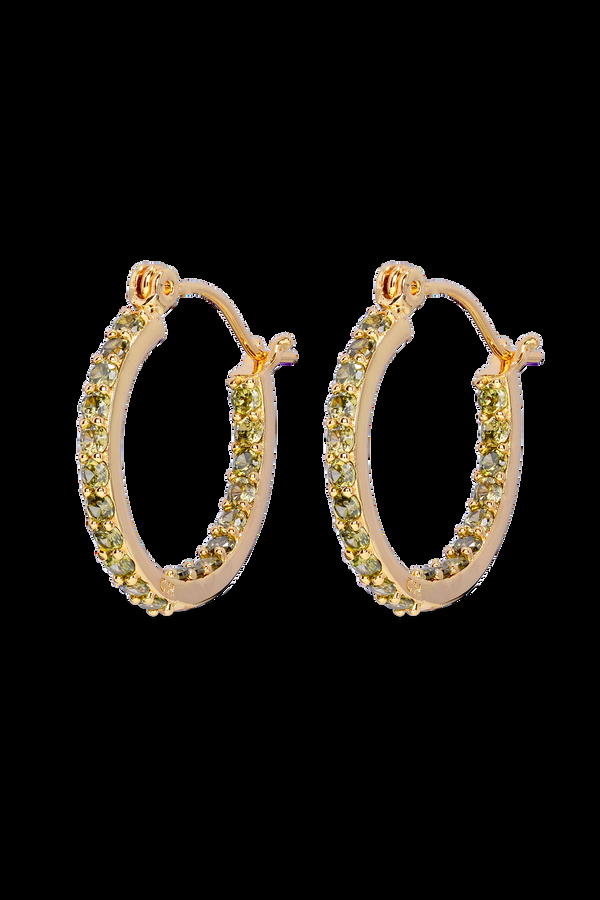 crystal haze Mini Serena Hoops - Olive