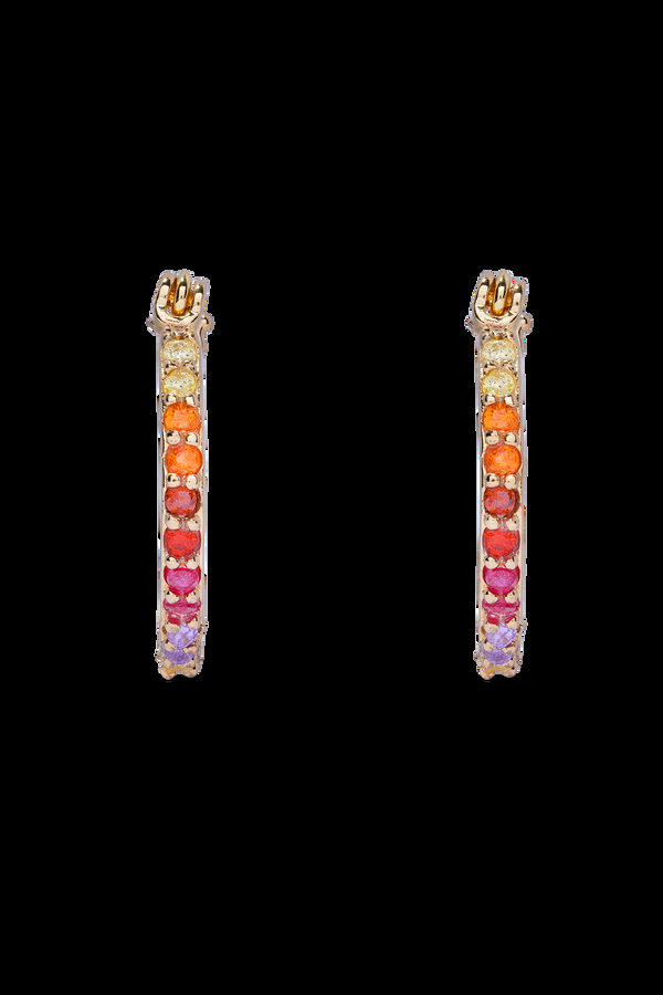Crystal Haze Mini Serena Hoops - Rainbow