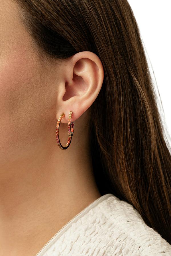 Crystal Haze Mini Serena Hoops - Rainbow