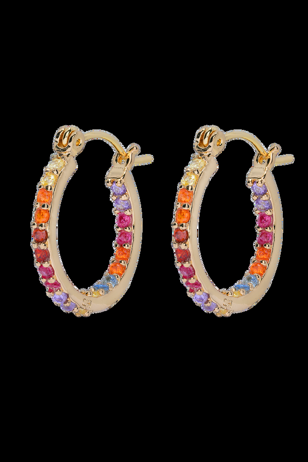 crystal haze Mini Serena Hoops - Rainbow