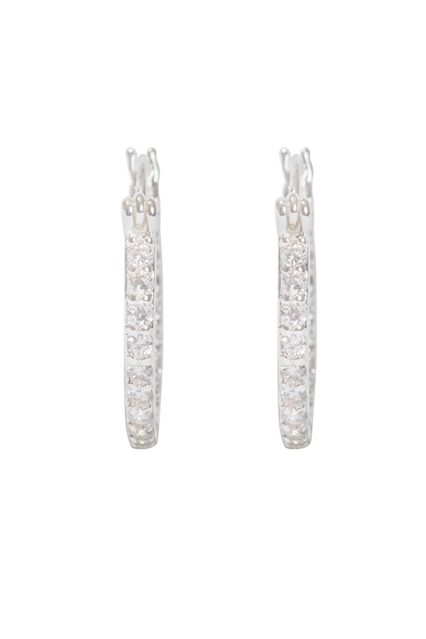 Crystal Haze Mini Serena Hoops - Silver