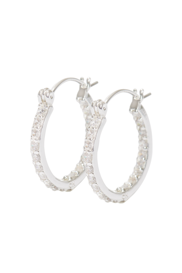 crystal haze Mini Serena Hoops - Silver