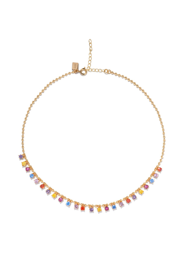 crystal haze Mirror Drop Rainbow Necklace