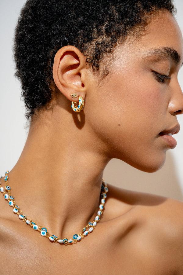 Crystal Haze No Envy - Evil Eye Stud - Clear