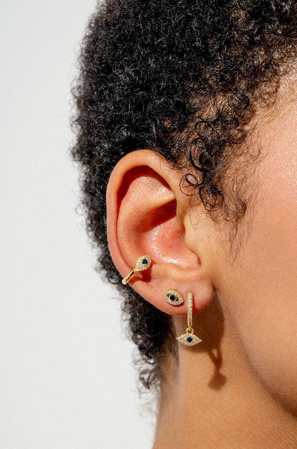 Crystal Haze No Envy - Evil Eye Stud - Greek Blue