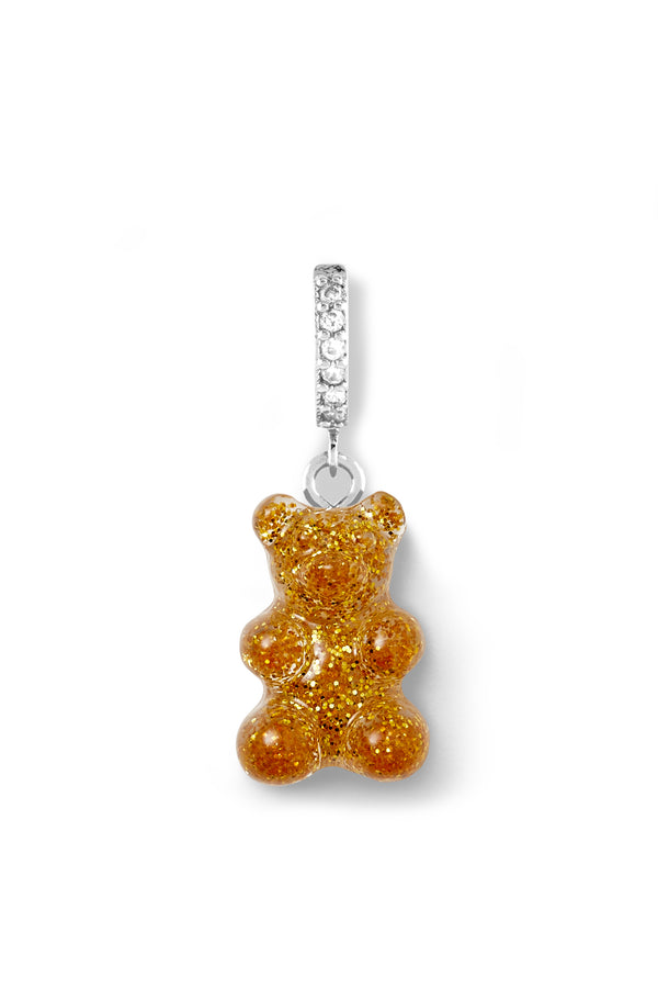 Crystal Haze Nostalgia Bear Hoop - 24K -Silver Plated