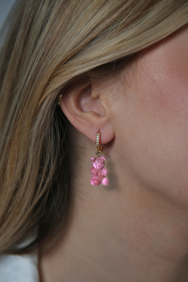 Crystal Haze Nostalgia Bear Hoop - Bubblegum Pink