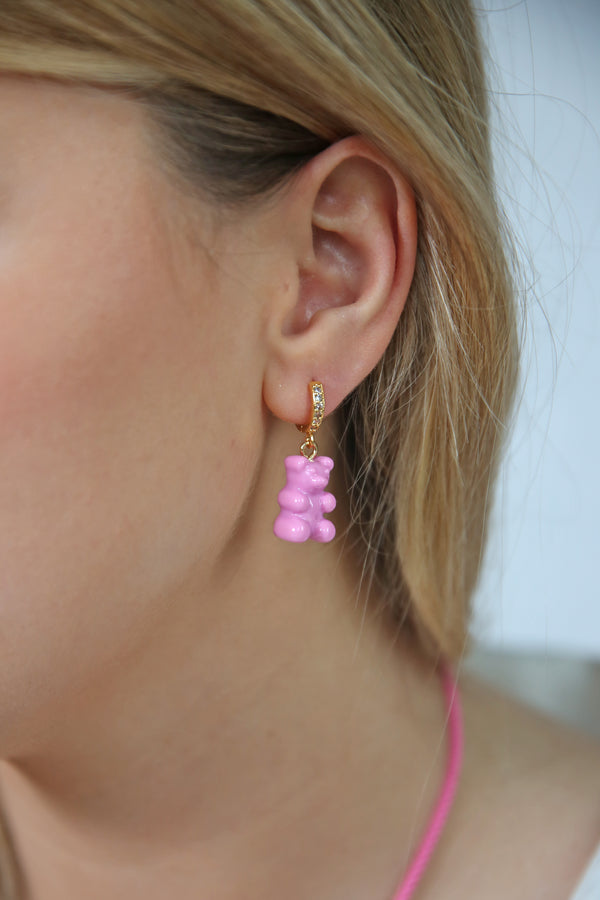 Crystal Haze Nostalgia Bear Hoop - Candy Pink