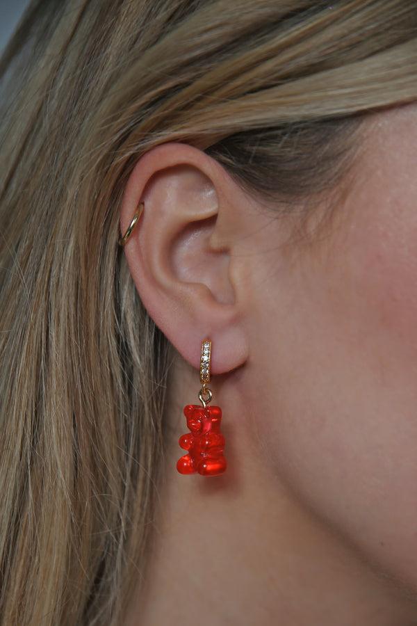 Crystal Haze Nostalgia Bear Hoop - Jelly Red
