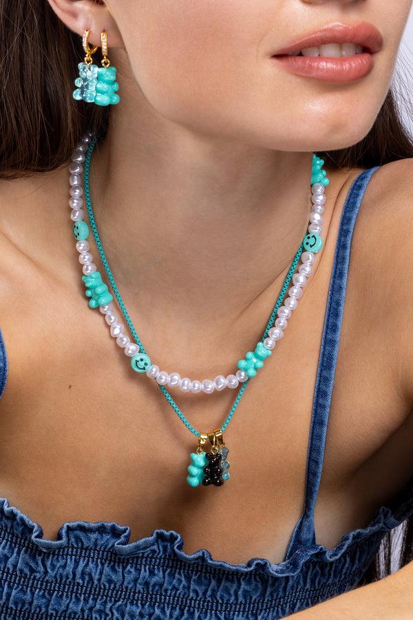 Crystal Haze Nostalgia Bear Hoop - Mykonos Blue