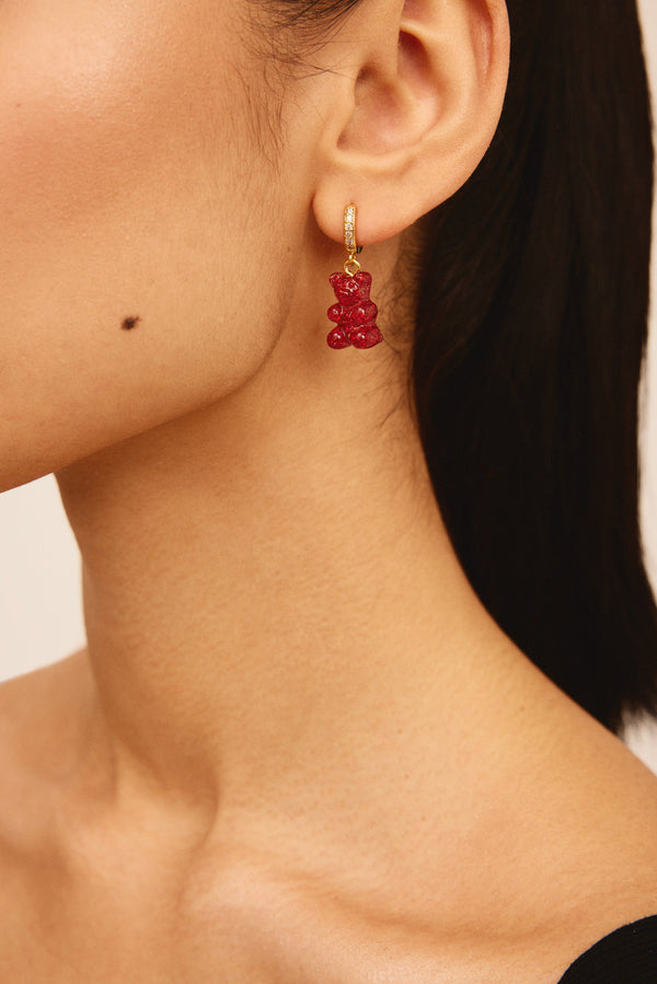 Crystal Haze Nostalgia Bear Hoop - Red Velvet