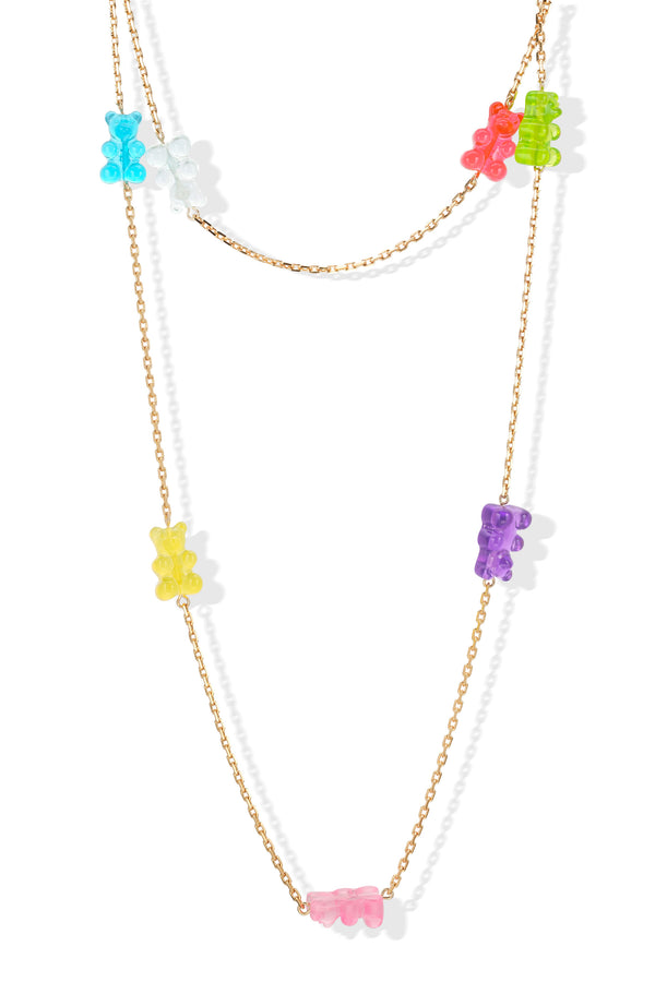 crystal haze Nostalgia Bear Layering Necklace