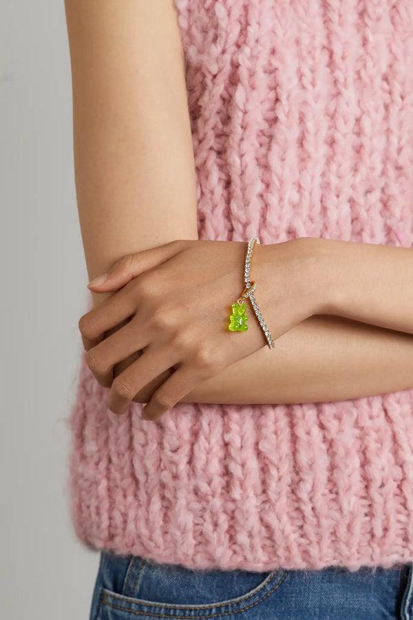 Crystal Haze Nostalgia Bear - Lime - Pave Connector